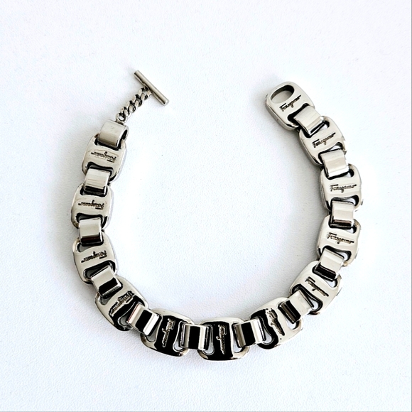 Salvatore Ferragamo Signature Vara Silver Bracelet - Picture 1 of 3